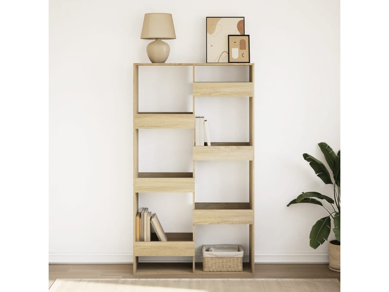  Bibliothèque, meuble de rangement salon chêne sonoma 100x33x175 cm bois d'ingénierie  - Conforama C