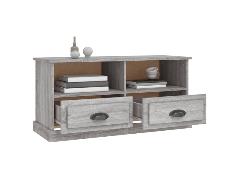  Meuble tv - banc tv - meuble de rangement sonoma gris 93x35,5x45 cm bois d'ingénierie  - Conforama E