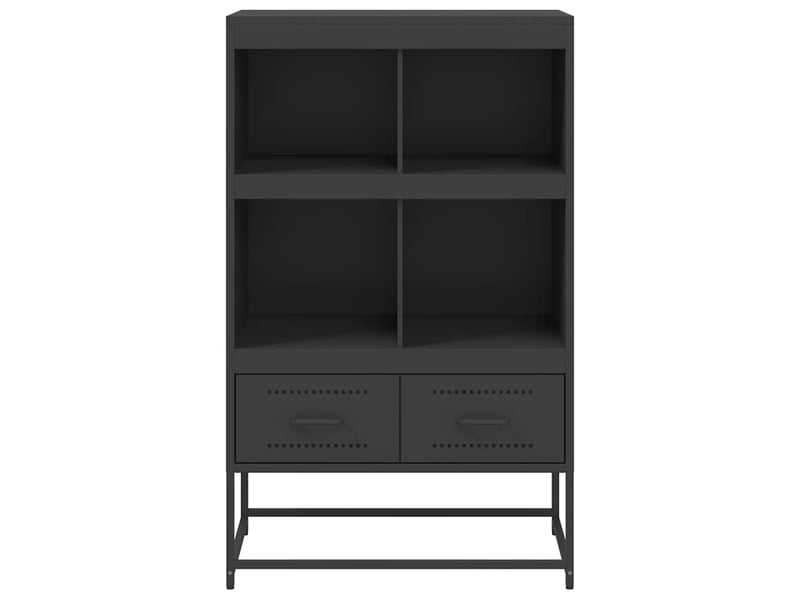  Buffet haut - bahut - meuble de rangement noir 68x39x111,5 cm acier  - Conforama D