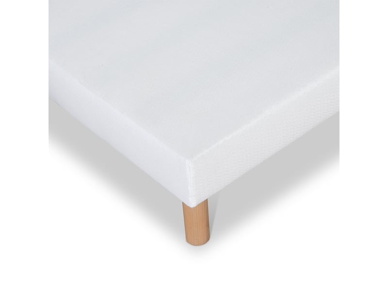 Sommier tapissier tissu constantine 100x190 cm - blanc 3SO02.01.18.1019 - Conforama D