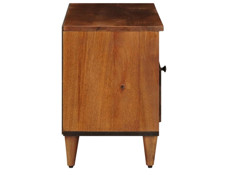  Meuble tv - banc tv - meuble de rangement noyer 100 x 33 x 46 cm bois de mangue massif  - Conforama E