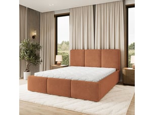 Lit coffre 160x200 cm <strong>MASSENO</strong> <strong></strong> coloris cuivré