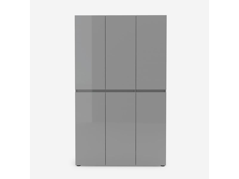  Meuble à chaussures xl 6 portes avec 10+10 étagères mister - gris  - Conforama D