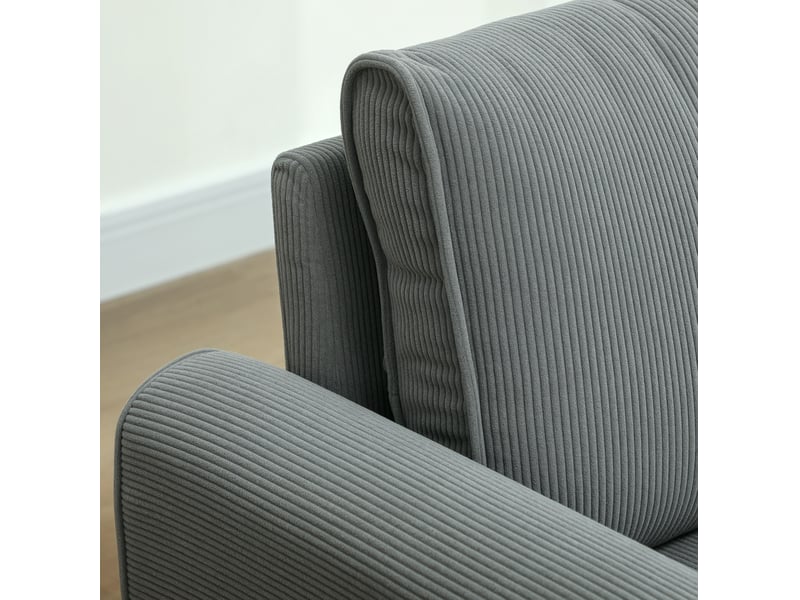  Canapé droit 2 places 145 x 75 x 78 cm en velours côtelé polyester gris foncé  - Conforama E