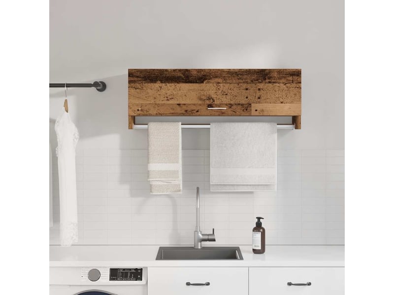  Garde-robe, armoire de rangement vieux bois 100x32,5x35 cm bois d'ingénierie  - Conforama C