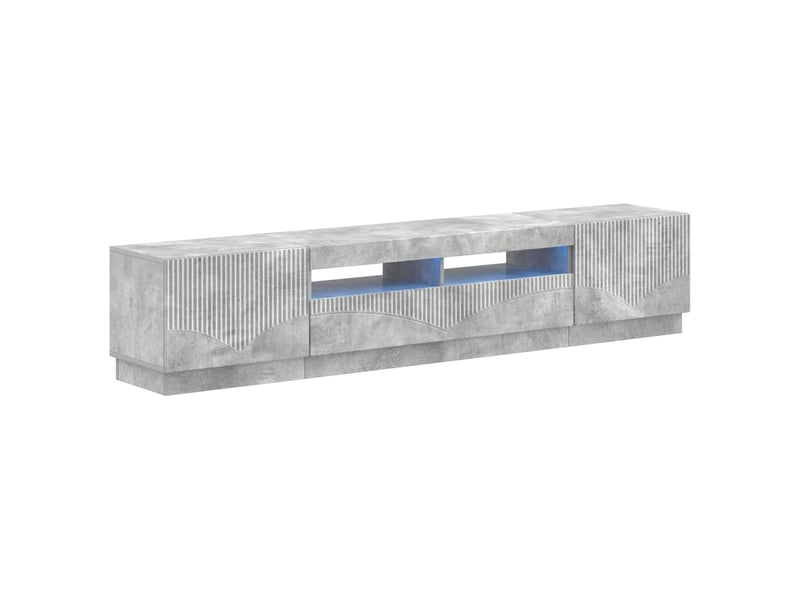Meuble tv - banc tv - meuble de rangement led hoorn 3 pcs gris béton bois d'ingénierie - Conforama A