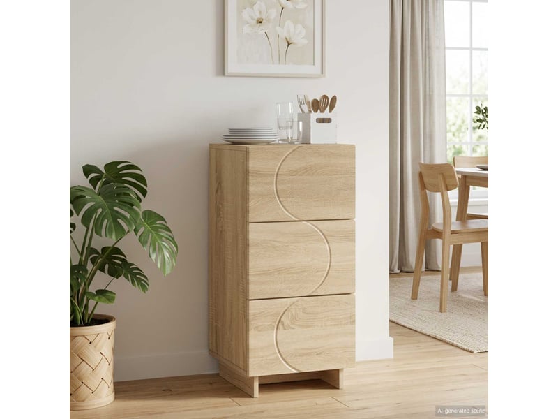Buffet salon, buffet de rangement chêne sonoma 33,5x34,5x75 cm bois d'ingénierie shl28472 - Conforama B