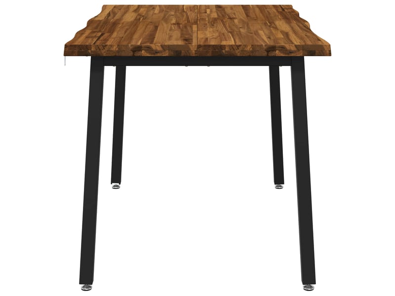 Table à manger moderne 110x55x75 cm bois d'acacia massif naturel et noir shl23290 - Conforama E