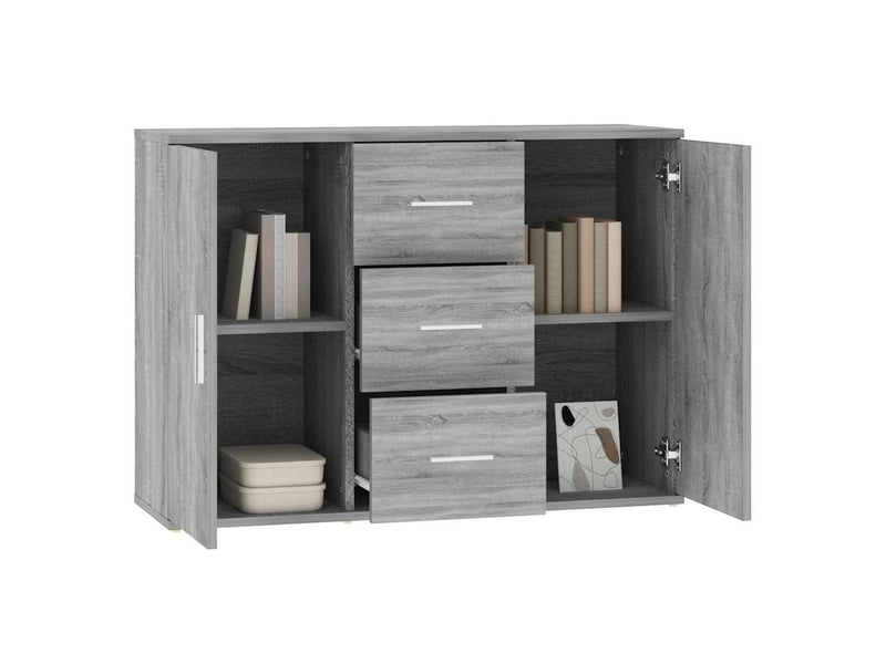  Buffet - bahut - meuble de rangement sonoma gris 91x29,5x65 cm bois d'ingénierie  - Conforama D