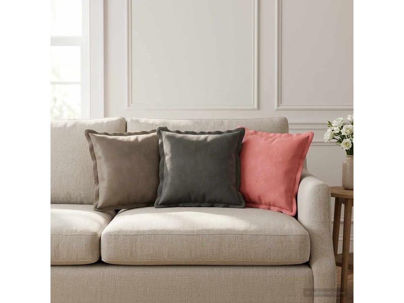  Lot de 12 coussins avec oreiller, coussins décoratifs houten rose fløjl cf50998  - Conforama B