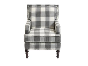 Fauteuil d’appoint rembourré vintage en tissu lin rayé avec finition à clous décoratifs, siège élégant pour votre salon