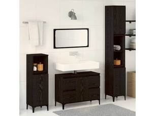 Ensemble de mobilier de salle de bain 3 pc chêne noir cf64321