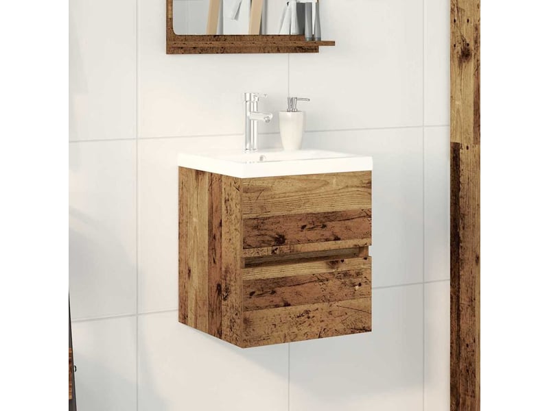  Meuble de lavabo de salle de bain, armoire de bain chêne noir 80 x 39 x 62 cm cf65542  - Conforama B