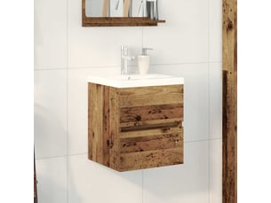 Meuble de lavabo de salle de bain, armoire de bain chêne noir 80 x 39 x 62 cm cf65542