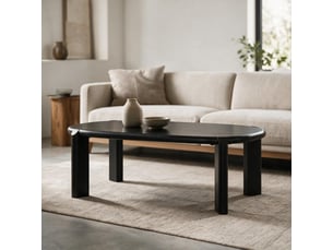Table basse en bois de manguier massif noire 120cm suri