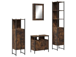 Ensemble de meubles de salle de bain 4 pcs chêne fumé bois cf63858