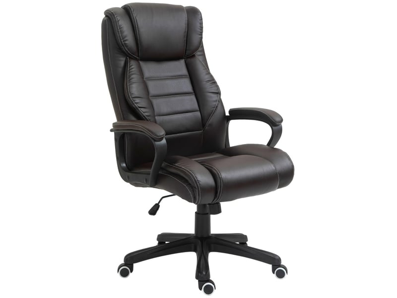  Chaise de bureau massante ergonomique 64 x 74 x 112-120 cm – marron – pivotante, inclinable  - Conforama A