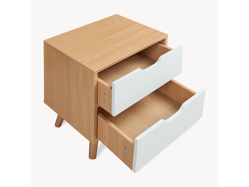 Table de nuit bordkak 50 x 40 x 30 cm effet chêne blanc [en.casa]  - Conforama E