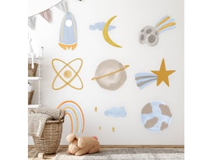 Sticker mural - illustration spatiale planétaire130x217 cm