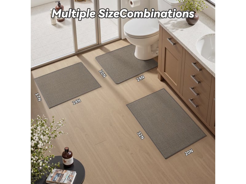 Lot de 2 tapis de bain antidérapants - 40 x 60 cm - beige  - Conforama E
