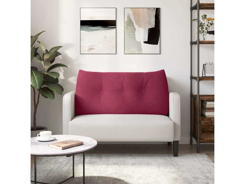 Coussin de dos, coussin de dossier bordeaux 100 x 24 x 50 cm velours cf54576 - Conforama D