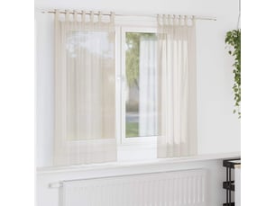 Lot de 2 rideaux en voile, voilages avec passants crème cf44443