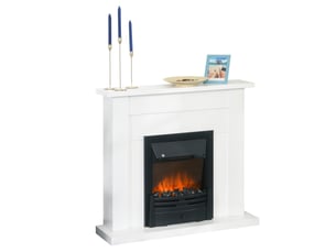 Cheminée électrique décorative avec tablette blanche, chauffage 10002000 w, 102 x 30 x 95 cm