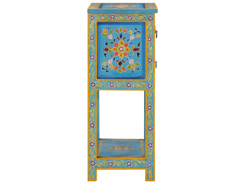  Buffet - bahut - meuble de rangement turquoise 55x30x76 cm bois massif de manguier  - Conforama D