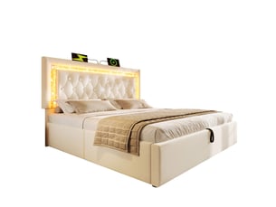 Lit coffre 160x200 cm SOGEU   coloris beige