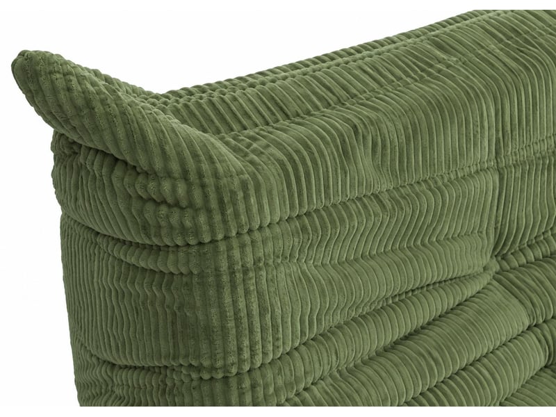  Ensemble de canapés hwc-r34, ensemble de canapés rembourrés, canapés lounge 3 places, 2 places, fauteuil, tissu en velours côtelé (300 gm²) - vert  - Conforama E