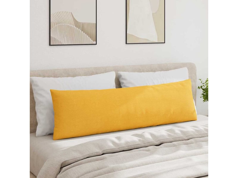 Lot de 2 coussins de canapé, coussins décoratifs jaune clair 145 x 40 cm cf59112 - Conforama D