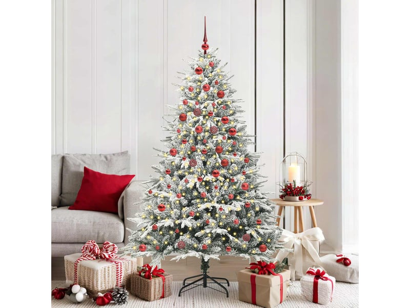 Sapin de noël, arbre de noël artificiel pré-éclairé avec ensemble de boules shl1927 - Conforama B