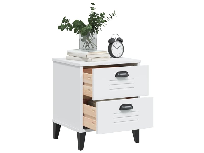  Table de chevet - cabinet de chevet - table de nuit viken blanc bois d'ingénierie  - Conforama C