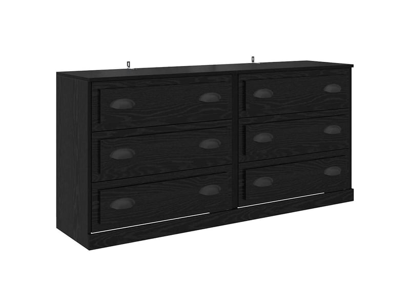 Buffet - bahut - meuble de rangements 2 pc chêne noir 70 x 35,5 x 67,5 cm bois d'ingénierie - Conforama E