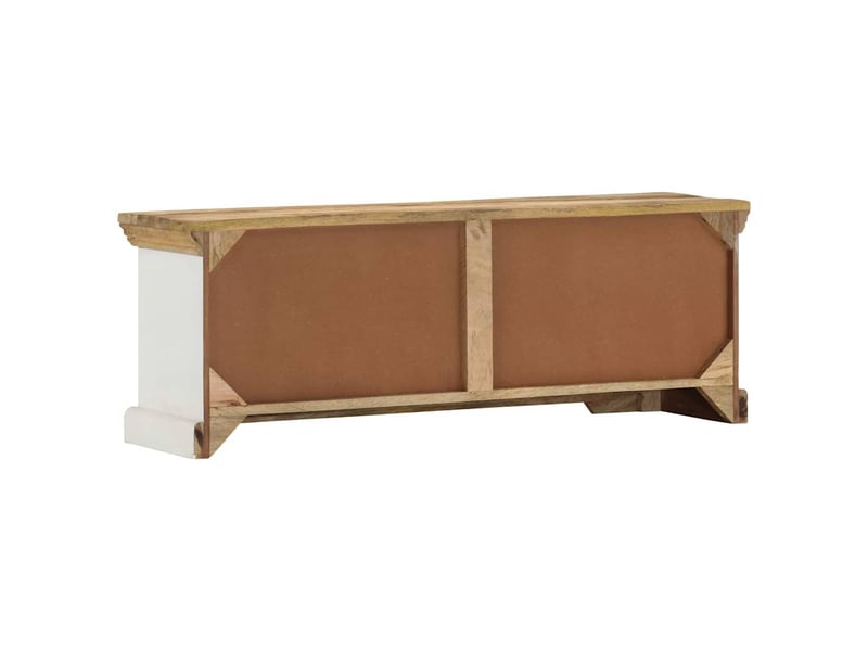  Meuble tv - banc tv - meuble de rangement 110x30x40 cm bois massif de manguier  - Conforama E