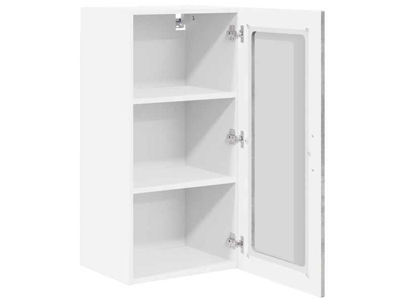  Meuble mural de cuisine, cabinet en verre mural 2 pcs gris béton bois d'ingénierie shl5420  - Conforama E