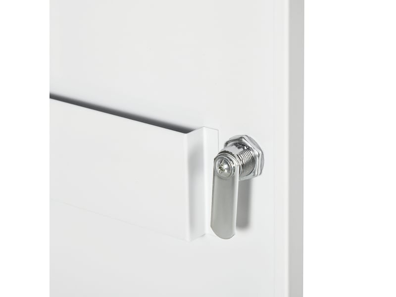  Armoire à pharmacie murale 40 x 15 x 53,5 cm blanche en acier, serrure avec 2 clés et 3 compartiments  - Conforama E