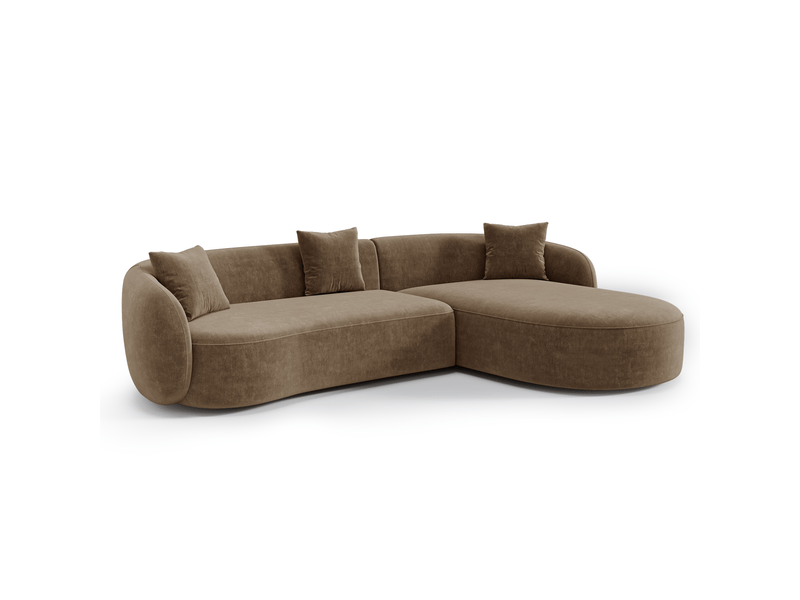  Canapé d'angle droit 4 places en tissu tramé toucher doux marron celine 1CELADTTMR - Conforama A