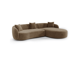 Canapé d'angle droit fixe SIA HOME 1CELADTTMR 4 places Tissu Marron