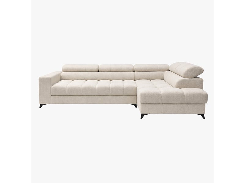  Canapé d'angle convertible avec coffre et têtières relevables en  - Conforama A