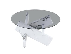 Table basse rond(e) coloris blanc ROLIPO  - 79 cmx79 cm