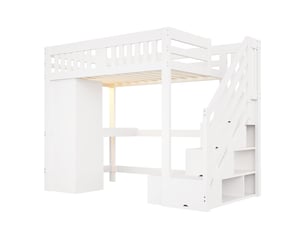 Lit mezzanine 140x200 cm    coloris blanc