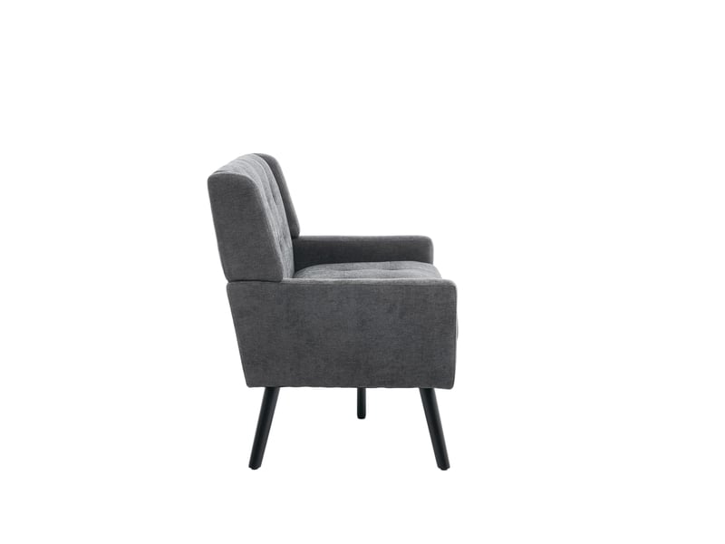  Banquette 2 places en lin l119 cm, pieds bois massif antidérapants, coussin mousse haute densité  - Conforama D