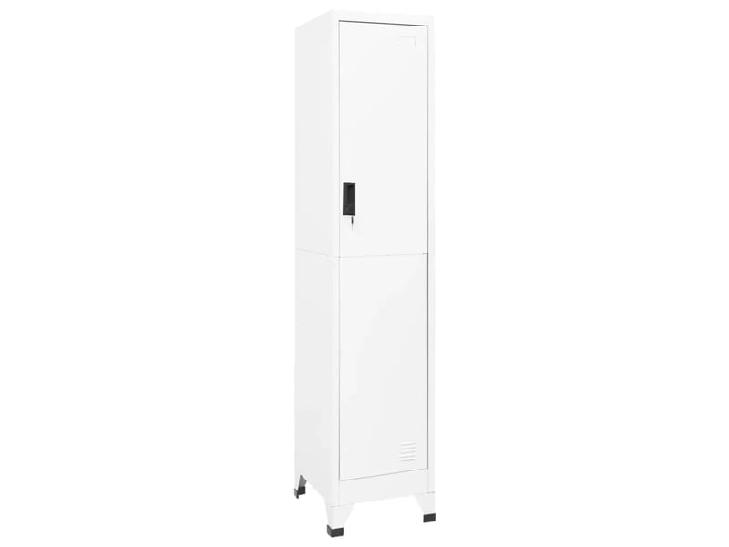  Armoire à casiers moderne design pour bureau 38 x 45 x 180 cm avec porte verrouillable ambiance épurée en acier blanc 02_0046990  - Conforama A