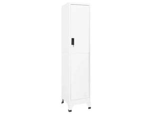 Armoire à casiers moderne design pour bureau 38 x 45 x 180 cm avec porte verrouillable ambiance épurée en acier blanc 02_0046990