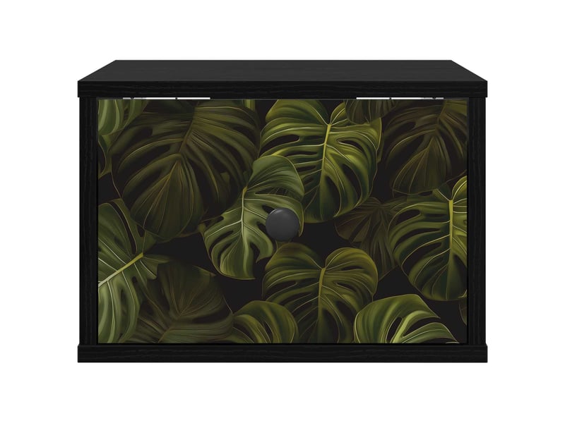  Table de chevet - cabinet de chevet - table de nuit mural elburg chêne noir 36 x 33 x 25 cm  - Conforama C