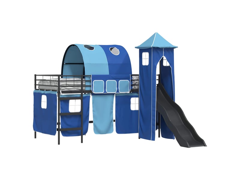  Cadre de lit superposé pour enfants - lit jeune noir et bleu 100 x 200 cm  - Conforama A