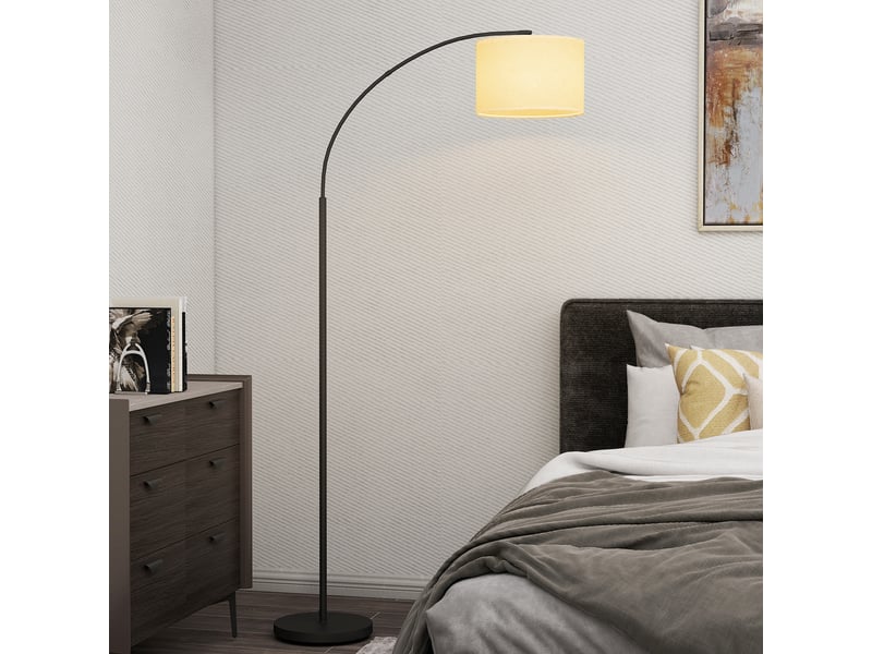  Lampadaire avec télécommande abat-jour réglable 11 température de couleurs et 11 niveaux de minuterie luminosité noir  - Conforama A