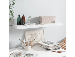 Étagère murale flottante en mdf blanc brillant 80x23,5x3,8 cm- comfortxl