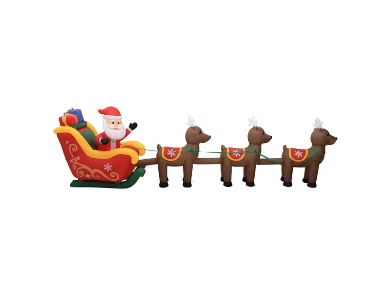  Décoration gonflable de père noël et de rennes led 490 cm  - Conforama C
